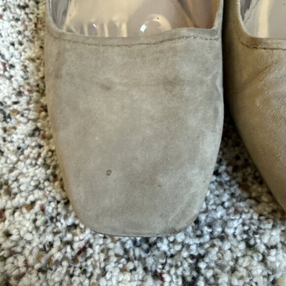 Prada Shoes Wedge Hidden Heel Women’s Size US 9/ EU 39 Taupe Classic Square Toe - Picture 4 of 13